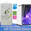 Pełny klej do kleju Ochraniacze ekranowe Przyjazne dla Case 3D 5D Szkło hartowane dla Samsung S9 S10 S20 Plus Ultra Uwaga 9 10 Z pakietem detalicznym