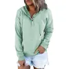 21 Fashion Women's Hoodie Knitted Sweater Solid Color Half Cardigan 3 Buttons Long sleeve Casual Women Decoration Streetwear