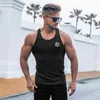 Muscleguys Summer Fashion Knitted Fitness Tank Top Men Sports Sleeveless T-Shirt Stripes Slim Fit Vest Knitting Gym Clothing 210421
