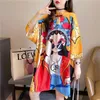 Robes décontractées T-shirt à manches courtes Été de femme Version coréenne Lâche Plus taille Robe de style ethnique