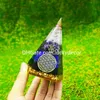 Очистить кристалл Lapis Lazuli Amethyst Orgone Conical Pyramid Arts Amethy State Coney Цветок жизни Оргонитная энергия генератор Feng Shui Chakra Удачи Удачи