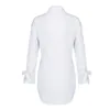 Topy z długimi rękawami swobodny lapa czysta bluzka plus biała koszula bluzki kobiety 210323