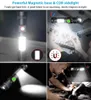 Lampe de poche rechargeable USB 8000LM torche LED magnétique super brillante avec lampe latérale Cob un clip de poche zoomable pour le camping 2103222705574