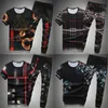 Ice Silk Sets Mens Large Size Short T-shirt Plaid Half Sleeve Summer Thin Fashion Exercise Casual Pants Two-Piece Set