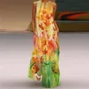 Bloemenprint Groene Jurk Vrouwen Lange Casual Plus Size Jurken Zomer Vrouw Mouwloze Meisjes Strand Maxi Jurk Vrouwen