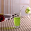 18 cm / 20cm / 25cm Reusável Eco Borossilicato de vidro bebendo canudos Clear colorido de leite em linha reta palha de cocktail
