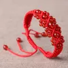 Bangle Handmade Natural Red Gems Charm Bracelets For Women Braiding Adjustable Thread Waistbands Lucky Jewelry Pulseiras9424986