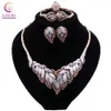 Nigeria Charm Women Leaves Shape Jewelry Necklace Bracelet Earrings Ring Tren Party Fashion Jewellry Gift