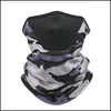 Czapki Maski Ochronna Gear Sport OutdoorsCamouflage Face Er Maska Turban Moda Neck Getry Kerchief Sunshade Magiczne Szaliki Głowa Wrap Ja