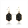 Dangle & Chandelier Earrings Jewelry 7Colors Designer Druzy Drop Geometric Natural Stone Gold Sier For Women Fashion Gift Delivery 2021 E7C5