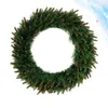 Decoraciones navideñas 30 cm Corona de pino artificial Cabeza amarilla LED PVC para fiesta en casa Decoración Pared Puerta Ventana (sin