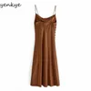 Side Button Slit Sexy Dress Women Vintage Solid Color Sleeveless Sling Long Female Summer Night Out Club Vestido 210430