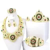 Sunspicems Marocko Bröllop Smycken Satser Guldfärg Drop Earring Ring Bangle Halsband Crown Caftan Belt Arabiska Dubai Smycken H1022