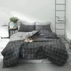 Bedding Sets Classic Brief Set Stripes Plaid Summer Bed Linens Duvet Cover Pastoral Sheet AB Side 2021