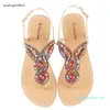 New Verão Retro Corda Bead Mulheres Praia Sandálias Americano Estilo Feminino Deslocamento Muler T-Strap Flops Parent-Child Sapatos Oversized X2365