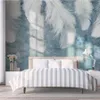 Beibehang Custom Wallpaper 3D Foto Muurschildering Papel de Parede Nordic Style Wall Simple and Elegant Mural Blues Feathed 3D Wallpaper