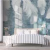 Beibehang Custom Wallpaper 3D Foto Muurschildering Papel de Parede Nordic Style Wall Simple and Elegant Mural Blues Feathed 3D Wallpaper