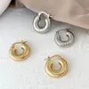 Hoop & Huggie Monlansher Small Chunky Screw Thread Earrings Gold Silver Color Metal Round Earring For Women Vintage Jewelry 2021