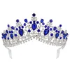 KMVEXO European Multiple Colors Crystal Tiaras Queen Bride Crowns with Comb Bridal Wedding Fashion Hair Jewelry Accessories 2020