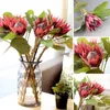 1PC King Protea Artificial Flower Fake Plant DIY Wedding Buquet Decor do domowego biura Dekoracja Dekoracja Dekoracyjne kwiaty wieńce