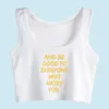 Crop Top Female DO ALL THINGS WITH LOVE Humor Black Cotton Tank Top Women X0507