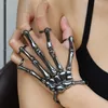 Stoom punk armband voor mannen gotische hand schedel skelet elasticiteit verstelbare paar vrouwen armbanden sieraden