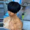 Short Straight Bob Pixie Cut Wig With Bangs Non Lace Human Hair Wigs For Black Women Remy Brazilian