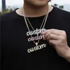 Hip Hop Cursive Custom Name Necklace Customized Letters Pendant with Lab Diamond Chain for Men Women2340905