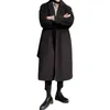 Men's Trench Coats Winter Style Coat Korean Warm Thick Woolen Long Handsome Windbreaker Jacket Viol22