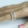 100 REAL 925 Sterling Silver Stackable Ring Clear Fashion Simple CZ Wedding for Women äkta klassiska smycken9085886