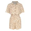 Zomer Dames V-nek Bohemen Playsuits Casual Bodysuits Korte Mouw Dot Printed Button Beach Party Playsuit Jumpsuit # G3 Dames Jumpsuits