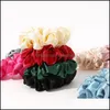 Pony Tails Jewelry JewelrySmooth Satin Scrunchies Solid Color Elastic Ties Band för Women Girls Hair Aessory Luxury Silk Ponytail Holder