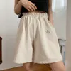 JOCOO JOLEE Shorts vrouwen borduurselasticiteit Koreaanse zoete Harajuku half shorts zomer casual katoen oversized korte broek 210619