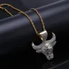 Fashion Simple Bull Head Pendant Necklace Outer Sliding Object Casual Men And Women Necklaces