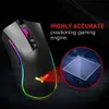 Souris de jeu Havit RGB filaire programmable ergonomique souris USB 4800 DPI 7 boutons 7 couleurs rétro-éclairé PC Gamer ordinateur de bureau