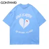 GONTHWID Hip Hop T-shirts Streetwear Harajuku Love is Bitter Heart T-shirts Casual Coton T-shirts en vrac Chemises Hommes Tops à manches courtes C0315