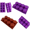 Copo em forma de molde de cozimento de bolo feito à mão sabão Soap Silicone moldes oito círculos cubo de gelo DIY ferramenta não-tóxico resistência de alta temperatura ccf6966