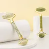 Massage du visage Jade Roller Double tête Massages visage cou masseur naturel Jades beauté santé prévenir les rides rouleaux de Massage BH2672569