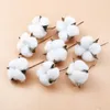 5/10PCS White Cotton Florist Supplies Wedding Car Decorative Wreaths Christmas Home Decor Diy Gifts Box Cheap Artificial Flowers Y0630