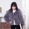 Kvinnor Faux Fur Ny Mycket Färg Höst Vinter Ny Ostrich Coat Kvinnors Långärmad Solid Short Fashion Streetwear 211207