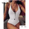 Sexy One Piece Badpak 2020 Push Up Badmode Bandage Gesp Geïntegreerde Bodysuit Backless Badpak Hoge Taille Monokini