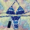 Conjuntos de bikini con estampado de letras completas Trajes de baño de mujer sexy Traje de baño Bikinis con tinte de corbata Trajes de baño de diseñador de textiles para el hogar Traje de baño de honda suave