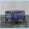 Packaging & Jewelryblue Glass Trinket Box Jewelry Keepsake Display Small Decorative Boxes Nature Themed Home Decor Collectibles Gift Pouches