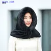 Autumn e Winter Knit-Collar Hat Hat Women Sweater Warm Students Beanie/Skull Caps Eger22