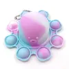 Christmas Halloween Favor Gifts Colorful Octopus Keychain Fidget Toys Multi Emoticon Push Bubble Stress Relief Octopuses Sensory Toy For Autism Special