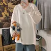 クマ人形スウェット男性女性秋韓国のデザイン緩いトップトレンド学生ジャケットカップル衣装プルオーバーパーカー210526