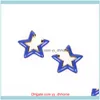 Pendientes Jewelryfashion Arco Iris Multicolor Esmalte Estrella Clip Pendiente Con Incrustaciones Circón Semicírculo Cuff Oro Sier Color Mujeres Joyería Aro Hie D