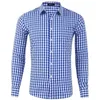 Erkek Klasik Gingham Ekose Pamuk Rahat Gömlek Slim Fit Uzun Kollu Düğme Aşağı Elbise Gömlek Iş Ofis İş Marka Gömlek 210522