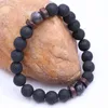 Bracelet chaîne à maillons St pour hommes et femmes, lave noire, perles d'équilibre de guérison, Reiki, prière de bouddha, pierre naturelle, Yoga, Kent22