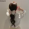 Camicia Donna Primavera Camicette Vintage Ruffled Peter Pan Colletto Bianco Coreano Elegante Top Moda Blusas Mujer 4i368 210519